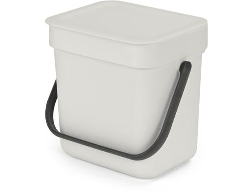 Brabantia Sort & Go Abfallbehälter Inhalt 3 Liter, Light Grey