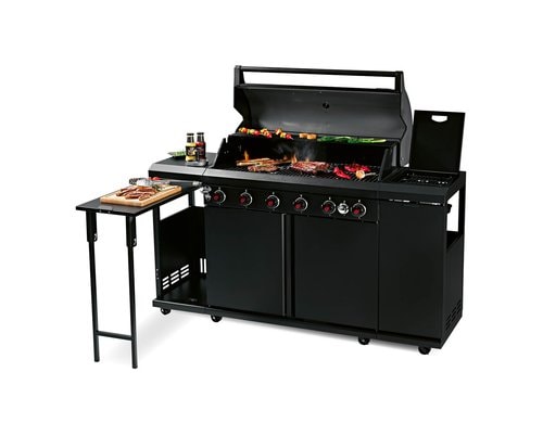 LANDMANN Gasgrill Black 6.1 168x119x57cm, 6 Brenner, 800C Zone,