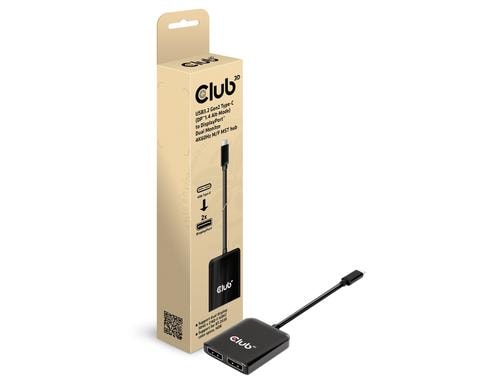 Club 3D,USB Typ-C 3.2 MST Hub auf DP+Dual M 4K60Hz, 20cm