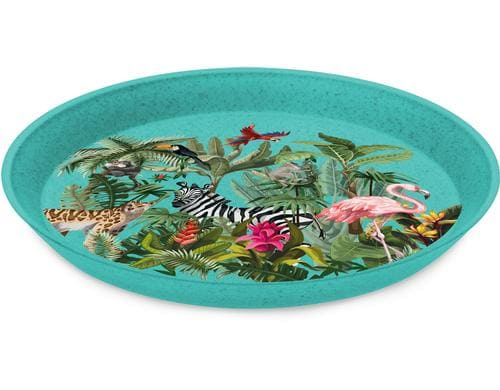 Koziol Teller CONNECT PLATE JUNGLE 20.5cm 1 Stk., 20.5x20.5x2cm, blau, bio-circular