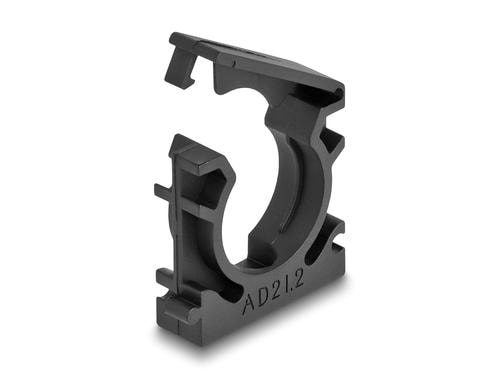 Delock Kabelschlauchhalter 21.2mm, 4 Stück mit Verschlussclip, schwarz