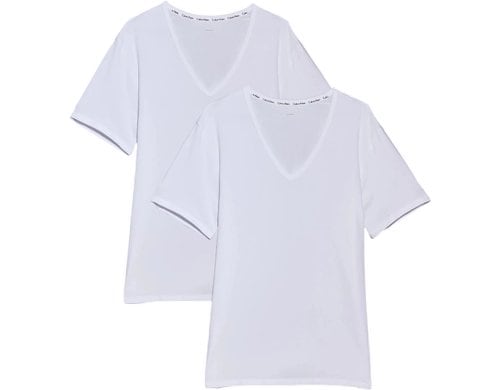 Calvin Klein 2P S/S V Neck White, L