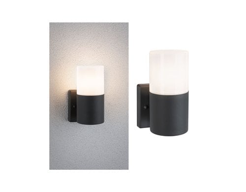 Paulmann Aussenwandleuchte Tubs IP44 max. 15W 230V Grau matt Metall, Kunststoff