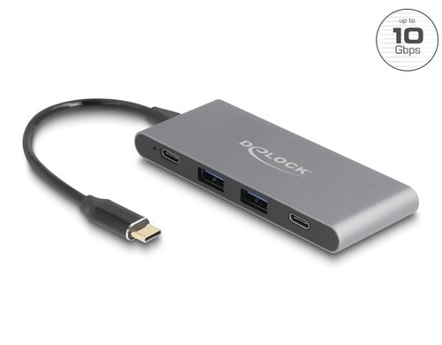 Delock 4 Port USB-C Hub mit 2x USB-A/ 2x USB-C, 10 Gbps