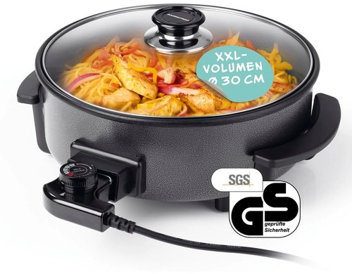 GOURMETmaxx Party Pfanne 1500W 30cm Elektrisch 30cm mit Deckel
