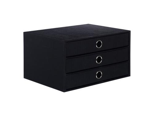 Rössler S.O.H.O. 3er Schubladenbox schwarz A4, 25x34.3x18.5cm