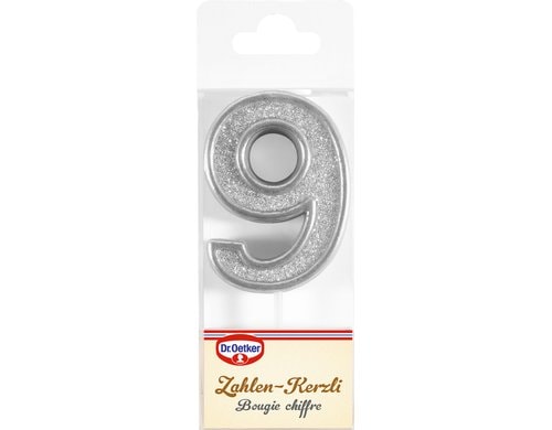 Kerzen Zahl 9 Achtung assortiert
