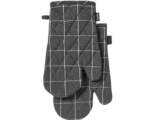 LADELLE Ofenhandschuh Eco Check charcoal 18x33 cm 2 Stk.