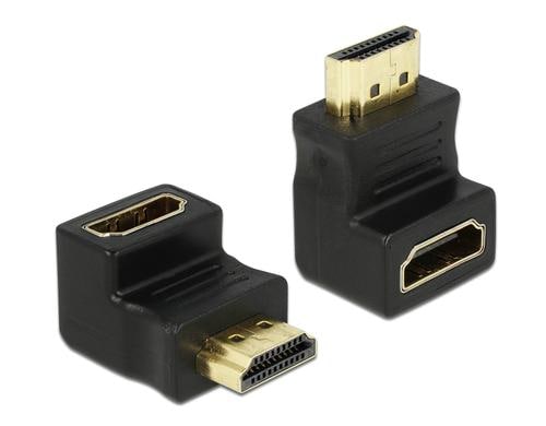 Delock Adapter HDMI-A zu HDMI-A Stecker/Buchse, 90 Grad unten gewinkelt