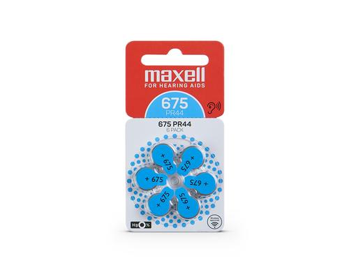 Maxell  Knopfzelle PR44 6er Blister Hörgerätebatterie 675