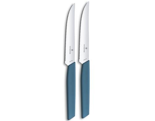 Victorinox Swiss Modern Steak-/Pizzamesser 2 Stk., blau, PP Copolymere