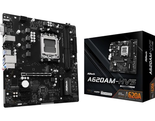 ASRock A620AM-HVS, µATX, AM5 AMD A620A, AM5, 2x DDR5, PCIe 4.0