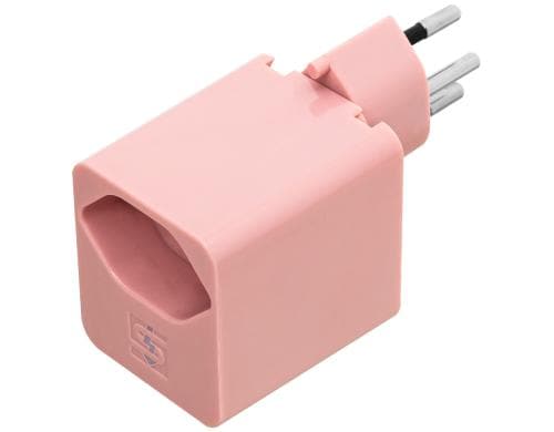 Abzweigstecker 1xT13, mit USB C 5V, 3A, 18W, rosa