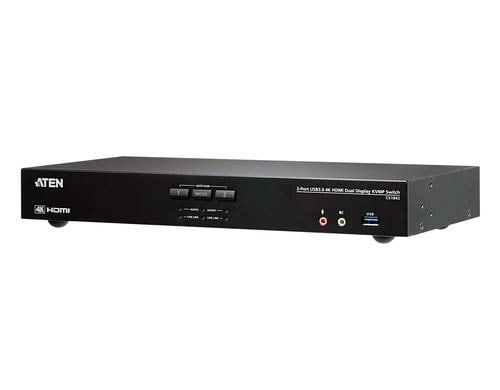 Aten CS1842 2 Port 4K HDMI KVM Switch 4K/60Hz HDMI Dual-View, Audio, USB3.0