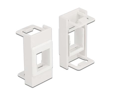 Delock Keystone Leergehäuse für Geräteinbau Halterung für 1 Port, weiss, 22.5 x 45 mm