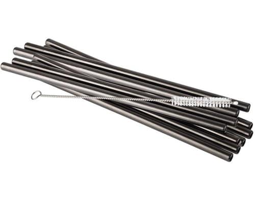 APS Trinkhalme 11er Set Ø 8 mm, Länge: 21,5 cm, Anthrazit