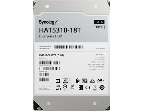 Synology HDD HAT5310-18T 3.5 SATA 18TB Enterprise, 7200rpm, 512MB Cache, 512e