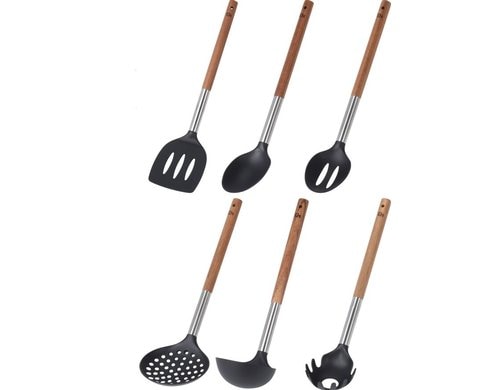 FURBER Kochutensilien Set 7TLG 6 Utensilien mit Eimer