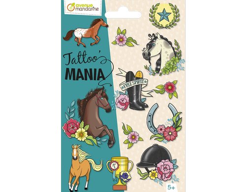 Avenue Mandarine Tattoo Mania Reiten 1 Bogen mit 12 Tattoos