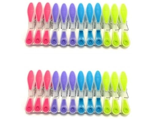 MSV Wäscheklammer Bi-Material farbig 12x 12 Stk.