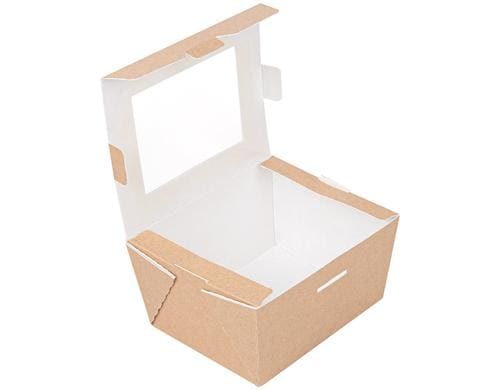 Garcia de Pou Lunchbox mit Sichtfenster 780 ml, 50 Stück, FSC Wellkarton, -18ºC/+70ºC