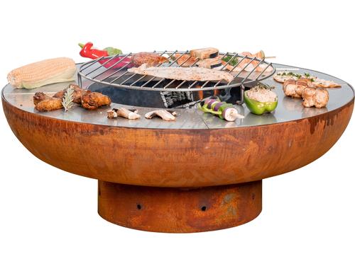 Feuerschale Superiore 75x75x31.5cm 4 einzelne Edelstahlgrillflächen