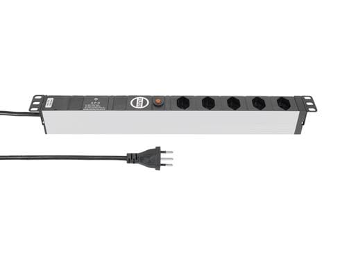 Steckdosenleiste ALUMODULAR, 5xT13, silber 3m Kabel, Filter, Überspannungsschutz