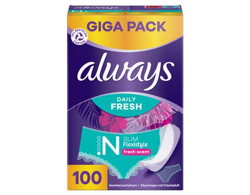 always Slipeinlage Daily Fresh Flexistyle Slim mit Frischeduft Gigapack 100 Stück