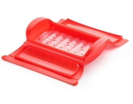 Lékué Mikrowellen-Dampfgarer mit Ablage 1-2 Portionen - Red