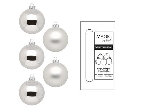 Inge Weihnachtskugel, Frosty Silver 36 Stück, Glas, D: 4 cm
