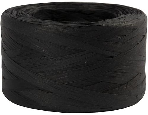 Creativ Company Papierband Raffiabast 100m, 7-8 mm, schwarz