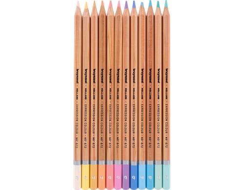 Bruynzeel Farbstifte Pastel schwarz, 12 Stück