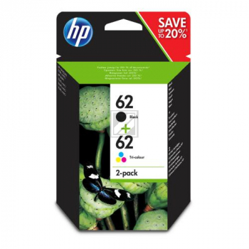 HP Valuepack Nr. 62 - B + CMY +  (N9J71AE) Tintenvolumen 1x 4.0+ 1x 4.5ml