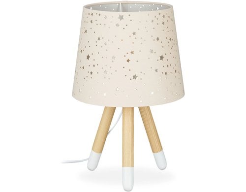 Relaxdays Tischlampe Sterne Hellbraun
