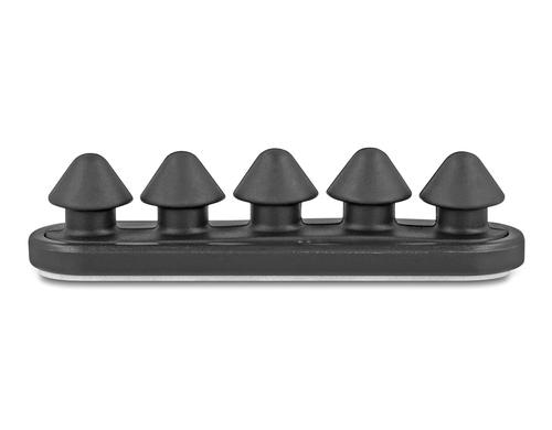 Delock Kabelhalter mit 5 Durchführungen selbstklebend, schwarz, Set 2 Stück