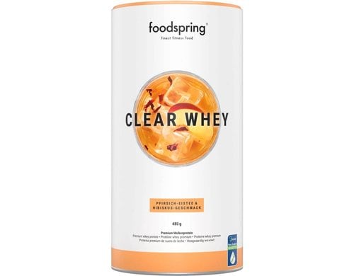 Foodspring Clear Whey 480g Dose, Geschmack: Ice Tea Peach