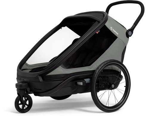 Hamax Outback Next für 2 Kinder Fahrradanhänger, grün/schwarz