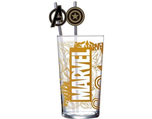 Marvel Glass Logo & Avengers 485 ml Glas, 485 ml