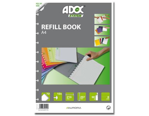 Adoc Ringheft Pap-Ex Ersatzblätter A5, 5 mm kariert, 72 Stk