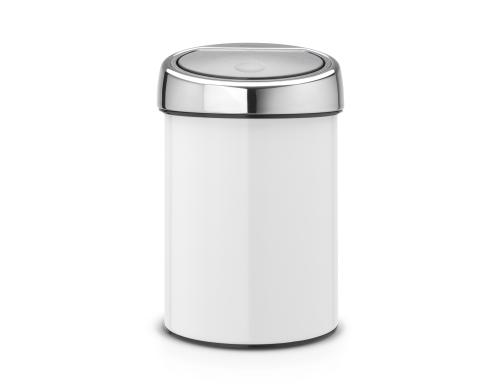 Brabantia Touch Bin® 3 Liter White Inhalt 3 Liter, Deckel silber/schwarz