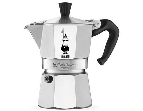 Bialetti Moka Express 3 Tassen Aluminium poliert