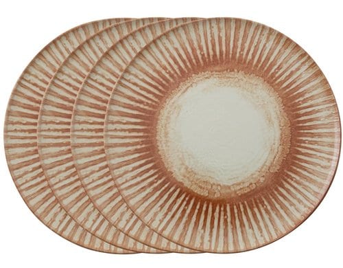 AK Set 4 Pizzateller Cm 32 Sunlight Red Stoneware