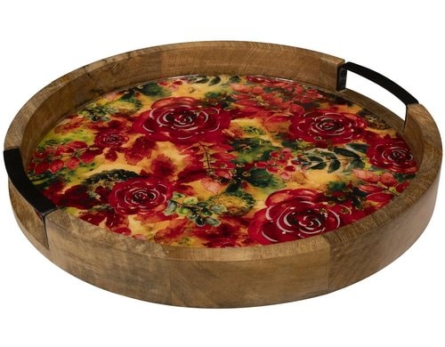 Chalet Tablett Rose 35x35x4cm rot