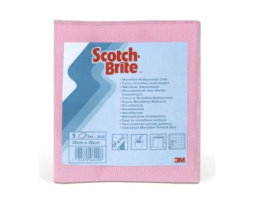 3M Scotch-Brite Mikrofasertücher Profi 30 x 40 cm, 5 Stück rot