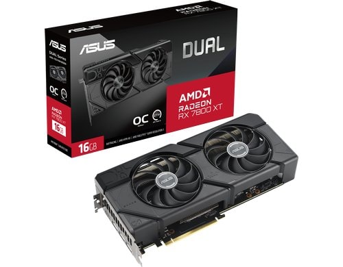ASUS DUAL Radeon RX7800 XT O16G GAMING AMD Radeon RX 7800 XT, 1x HDMI, 3xDP