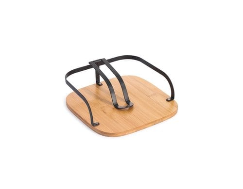 MSV Serviettenhalter, Nature-Schwarz matt Bambus, Stahl, 19x19x7 cm (BxLxH)