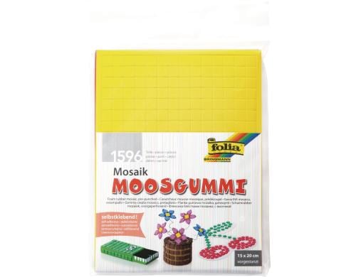 Folia Moosgummi Mosaik Basic 6 Bogen à 266 Mosaik selbstklebend
