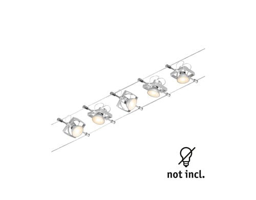 Paulmann CorDuo Seilsystem Mac II Basisset GU5,3 max. 5x10W 230/12V Chrom matt