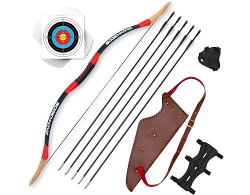 Bogenkönig Bogenschieß-Set mit Köcher 30lbs, Pfeilbogen