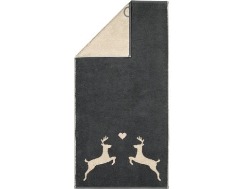 Cawö Duschtuch Hirsch 70x140cm Grau Alpenchic Edition